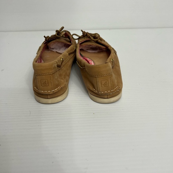 Sperry Topsider Boat Shoes with pink soles women’s size 10M Tan - Picture 5 of 7